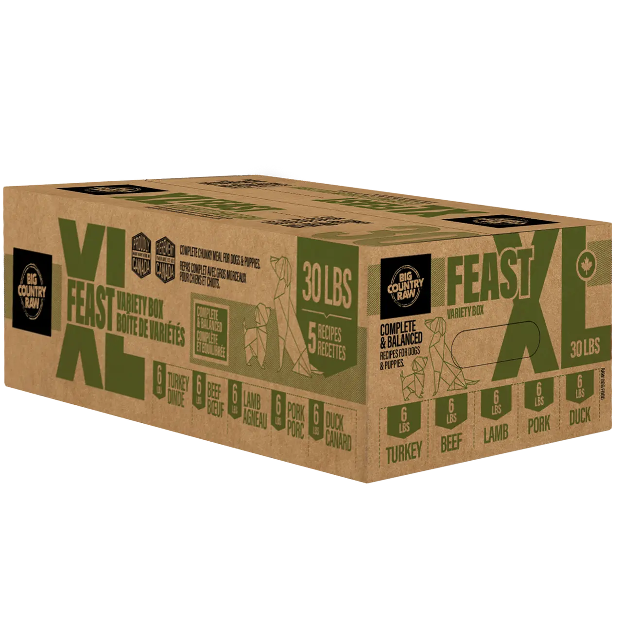 Big Country Raw - Boite XL nourriture crue pour chien 30lbs Big Country Raw