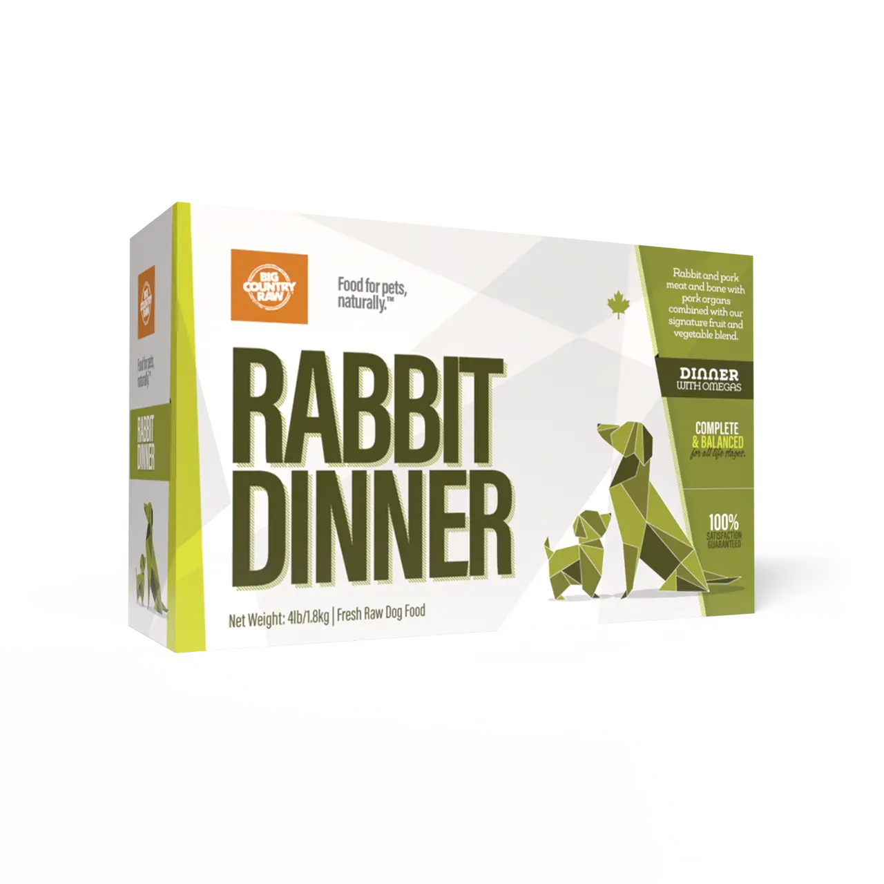 Big Country Raw Dinner - Assortiment de viandes pour chien 4x 1lb Big Country Raw