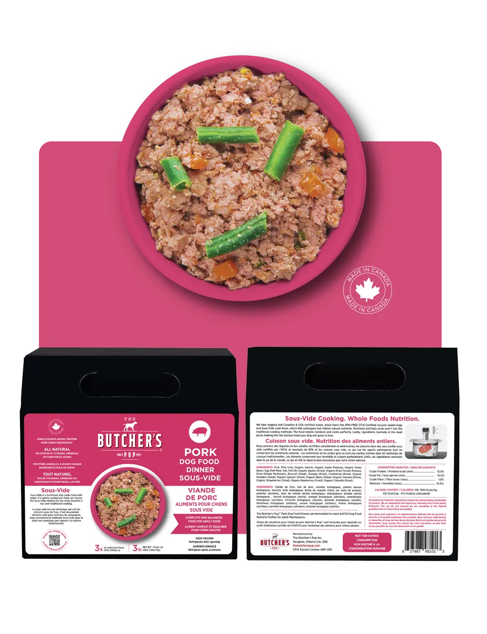 Butcher's Pup - Repas légèrement cuit pour chien 3 x 1 lbs Butcher"s Pup