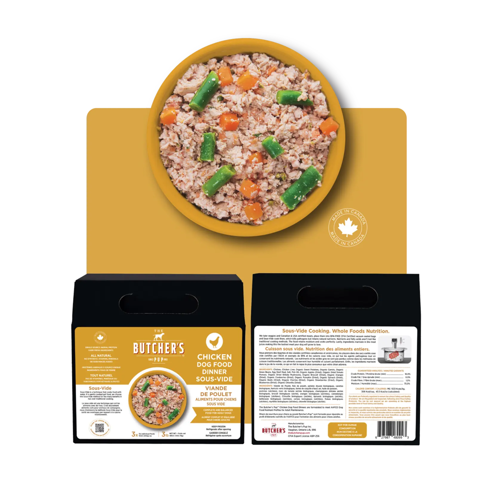 Butcher's Pup - Repas légèrement cuit pour chien 3 x 1 lbs Butcher"s Pup