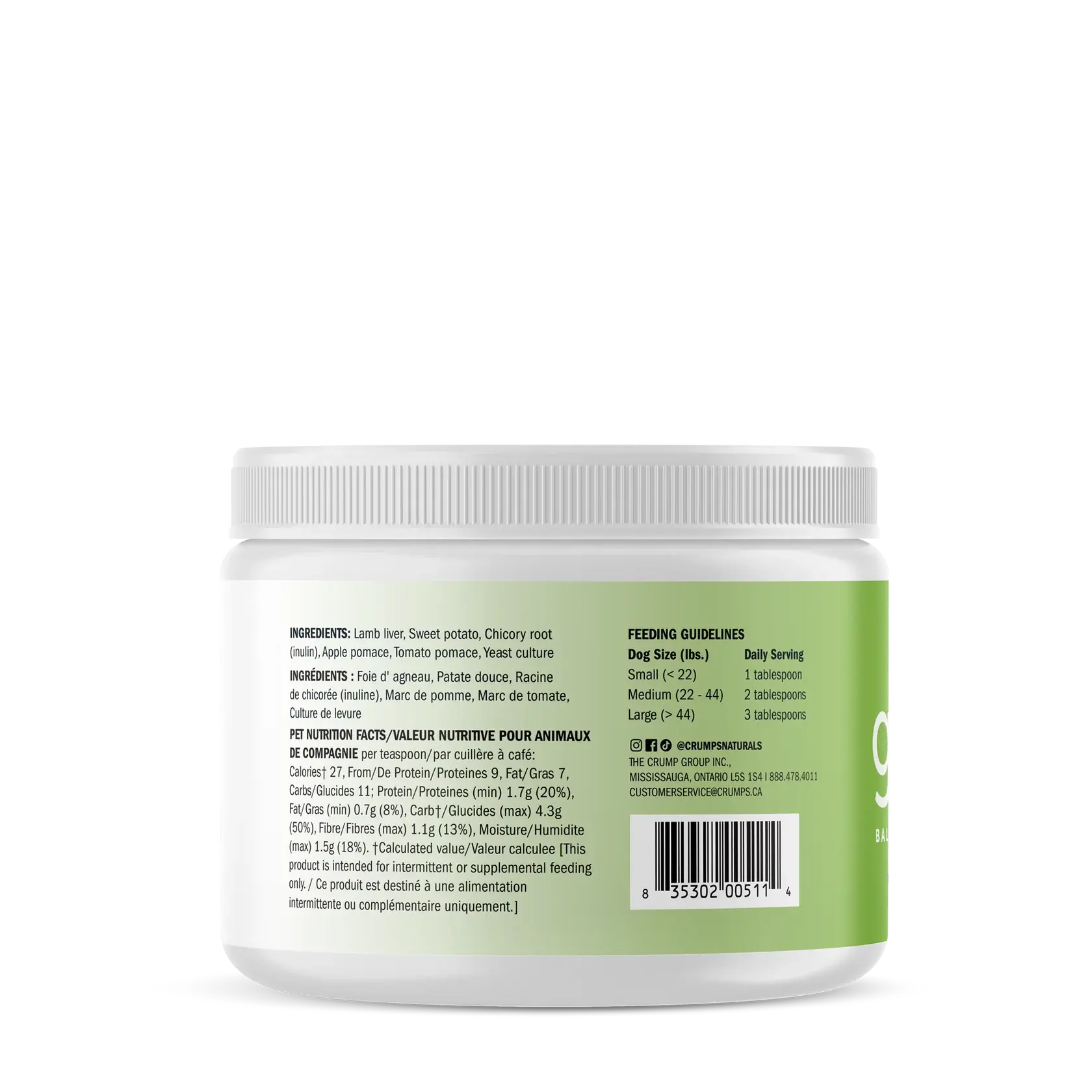 Crumps Gutsy Équilibre - Poudre d'Agneau et de Poulet avec Patates Douces Crumps Naturals