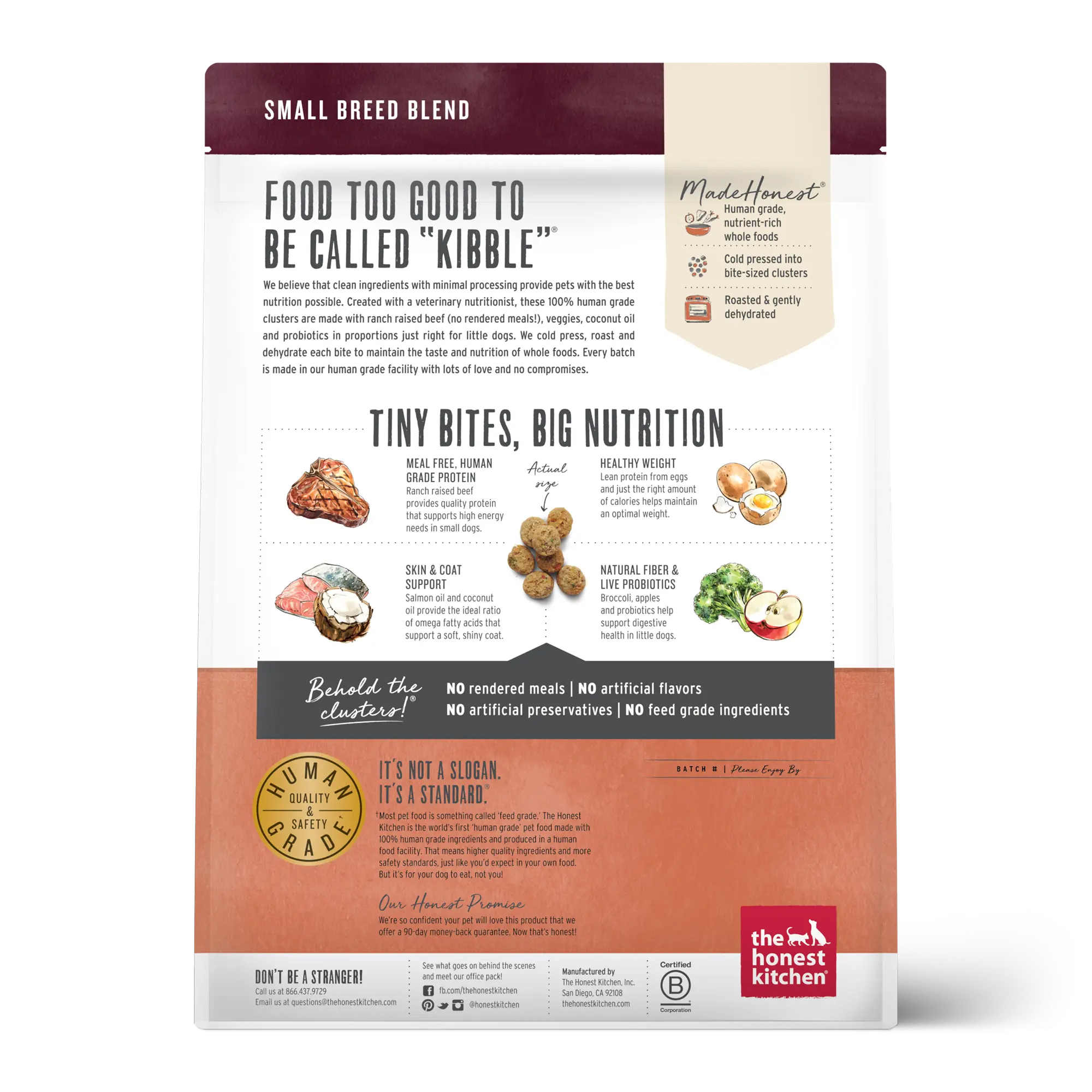 Honest Kitchen - Petite Race Croquettes Sans Céréales ou Grains Entiers The Honest Kitchen