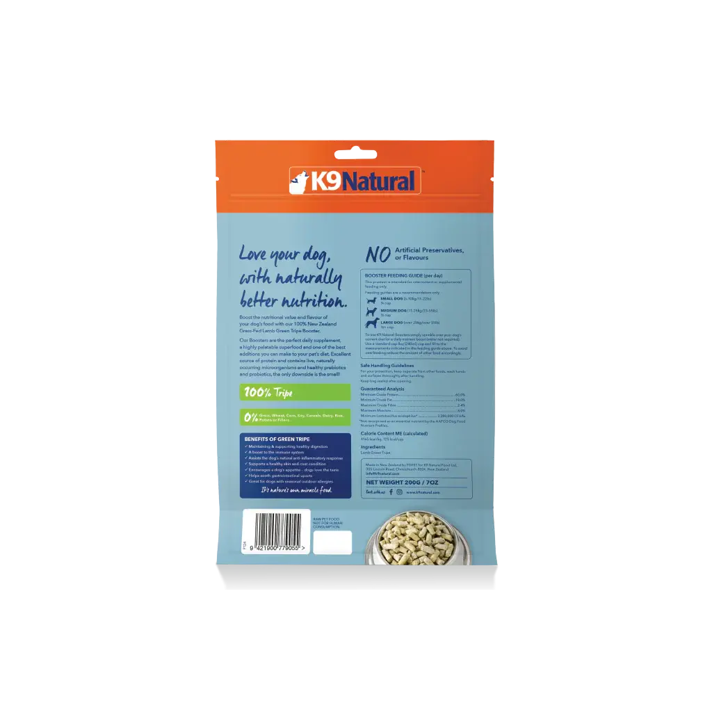 K9 Natural - Tripes Vertes pour chien 200g K9 Choice