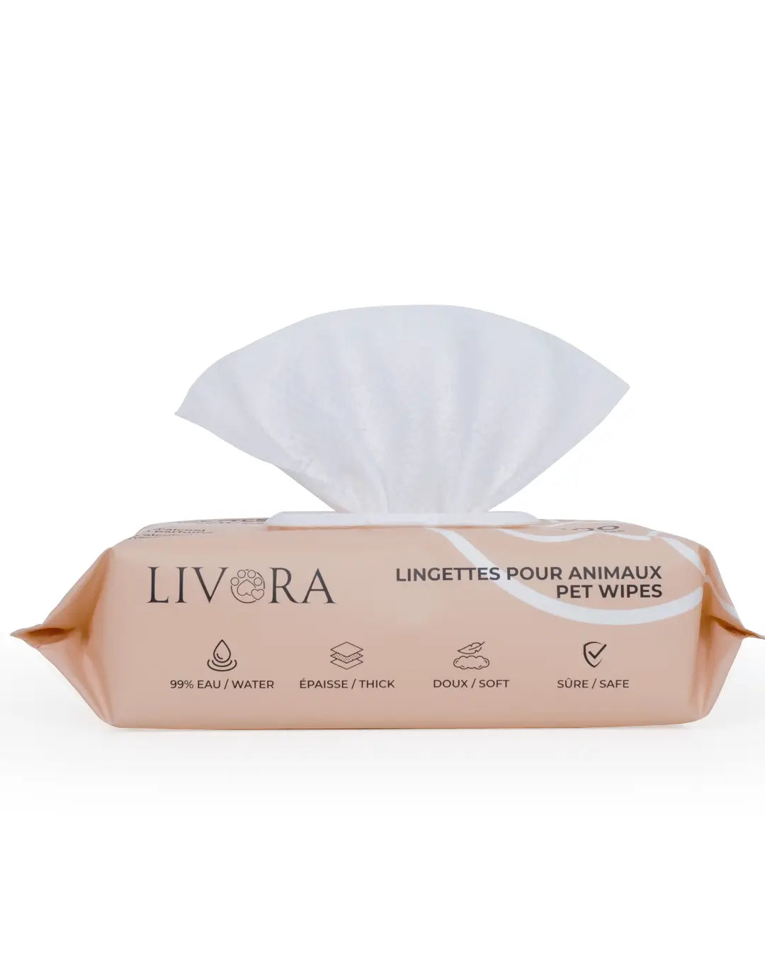 Livora - Lingette nettoyante pour animaux Livora