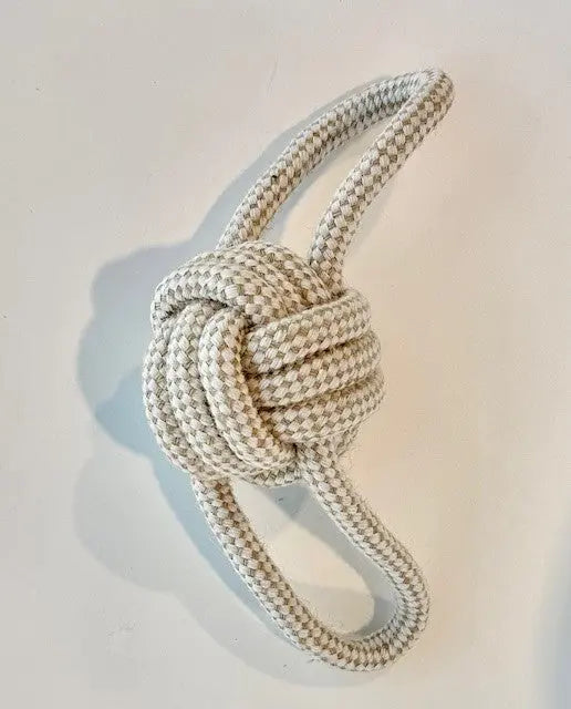 Livora - Tug en corde de chanvre avec poignées et balle, tressé et résistant Livora