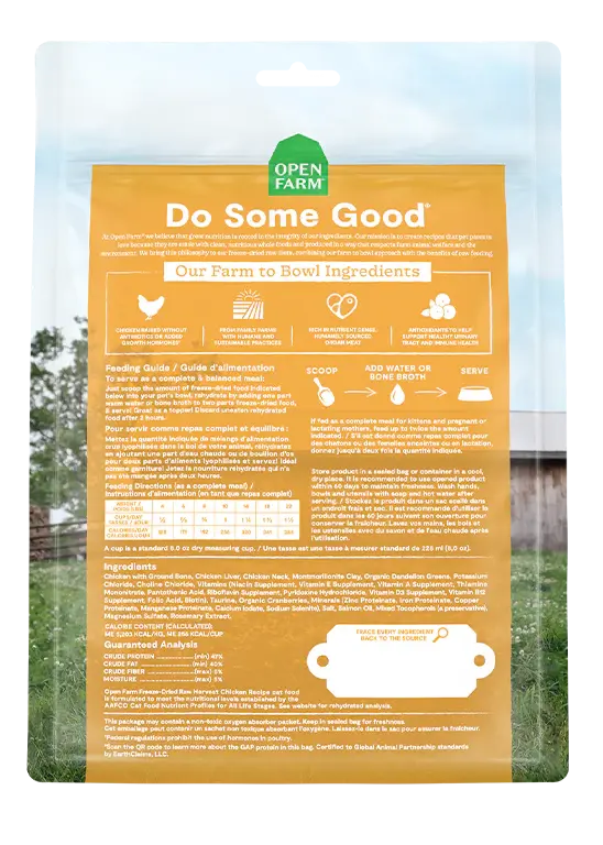 Open Farm - Nourriture Crue Lyophilisée pour Chats au Poulet, Saumon et Surf & Turf Open Farm