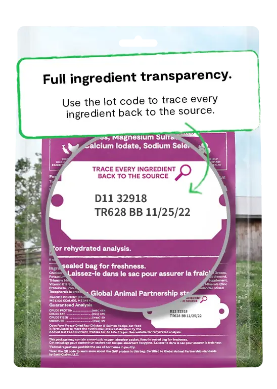 Open Farm - Nourriture Crue Lyophilisée pour Chats au Poulet, Saumon et Surf & Turf Open Farm