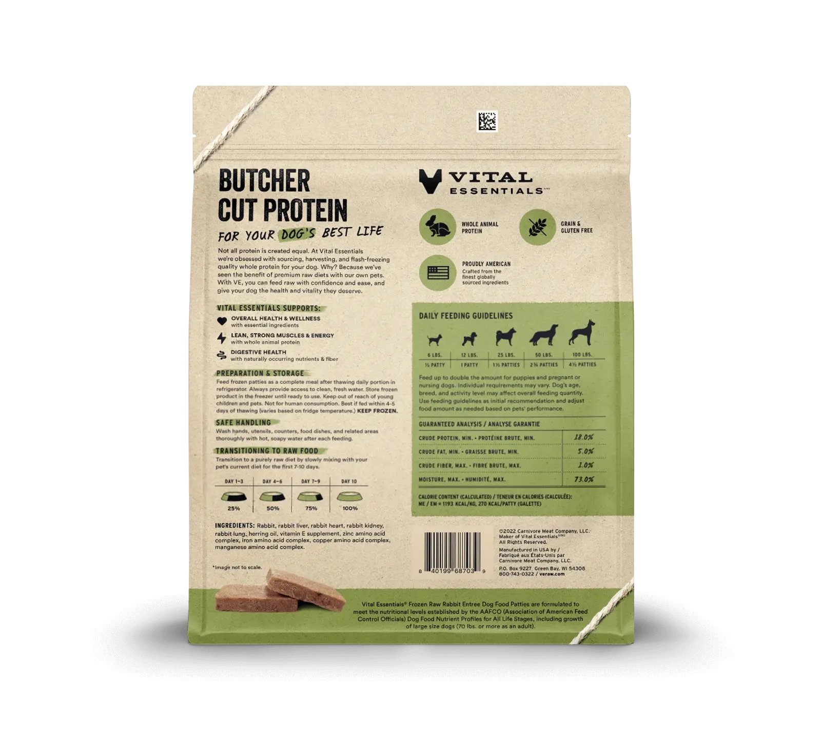 Vital Essentials - Aliments crus congelés pour chien Vital Essentials