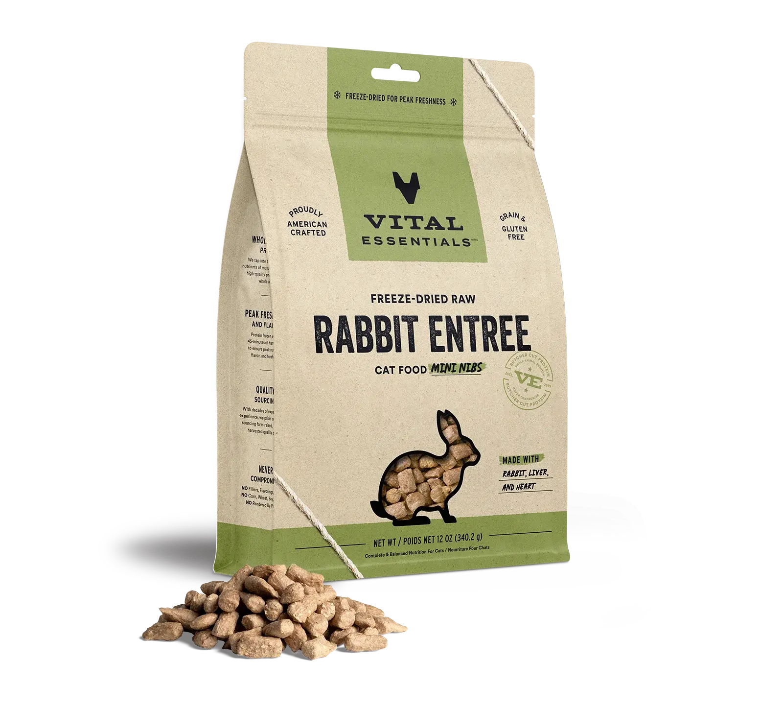 Vital Essentials - Mini-fibres crues lyophilisées de viande pour chat Vital Essentials