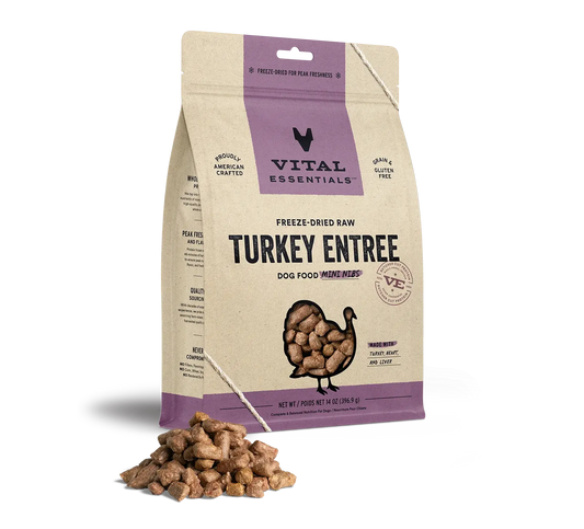 Vital Essentials - Mini-fibres crues lyophilisées de viande pour chien Vital Essentials