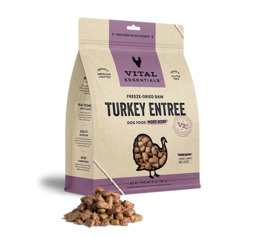 Vital Essentials - Mini-fibres crues lyophilisées de viande pour chien Vital Essentials