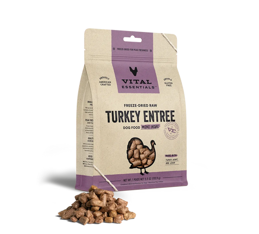 Vital Essentials - Mini-fibres crues lyophilisées de viande pour chien Vital Essentials