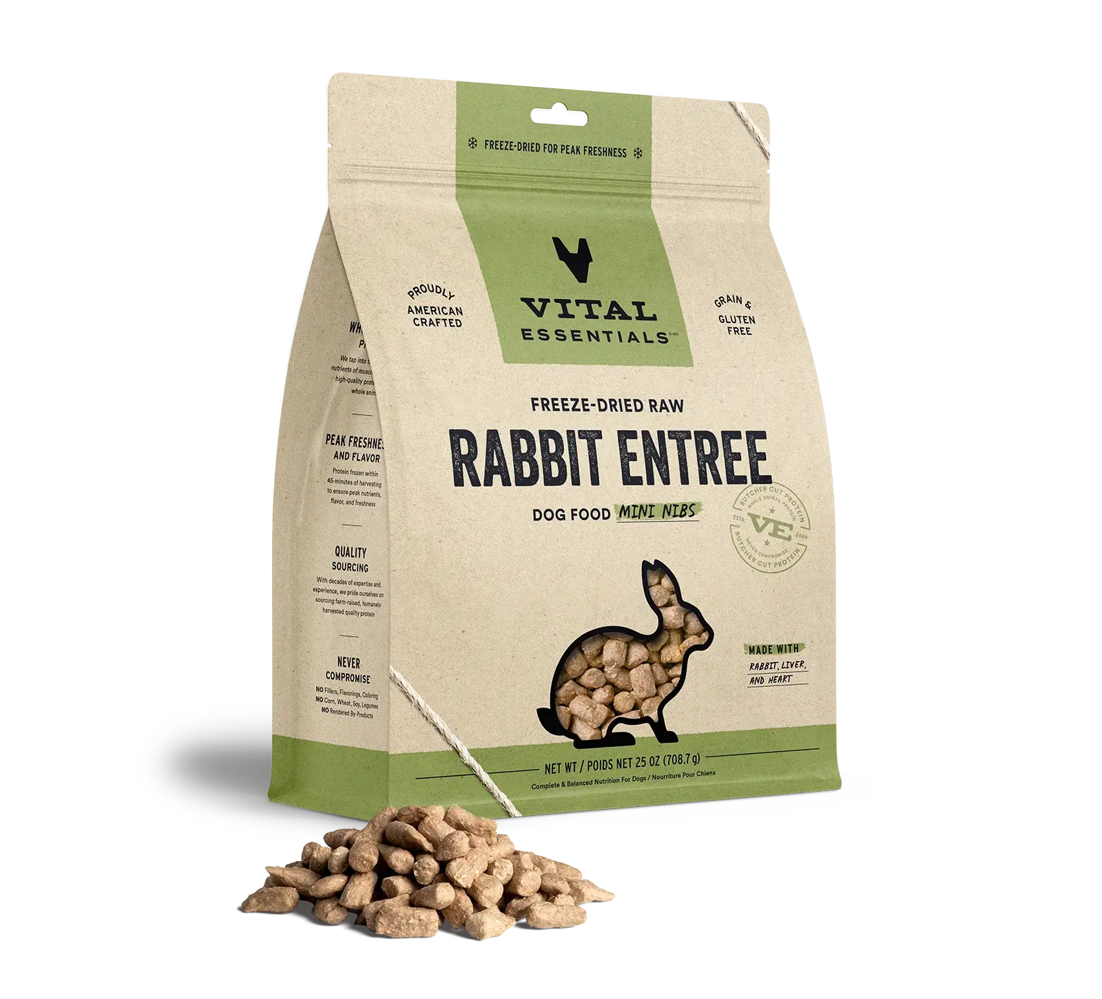 Vital Essentials - Mini-fibres crues lyophilisées de viande pour chien Vital Essentials