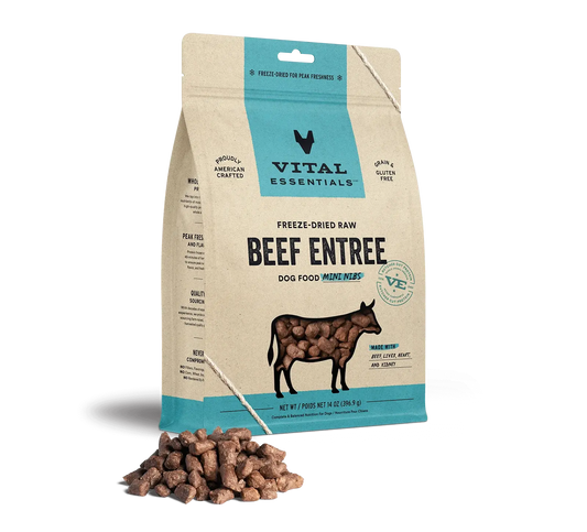 Vital Essentials - Mini-fibres crues lyophilisées de viande pour chien Vital Essentials