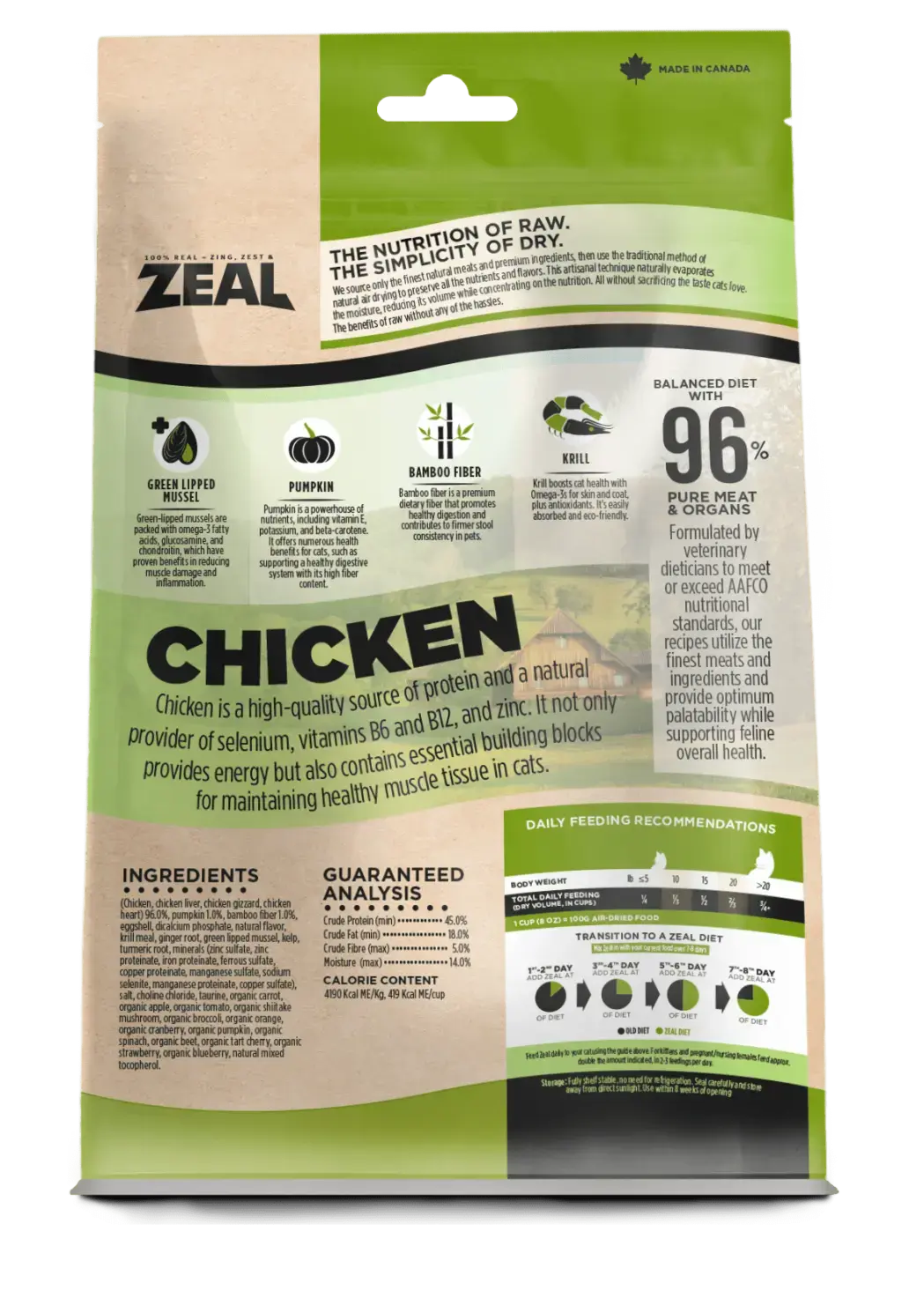 Zeal - Chat - Recette de Poulet 14oz Zeal
