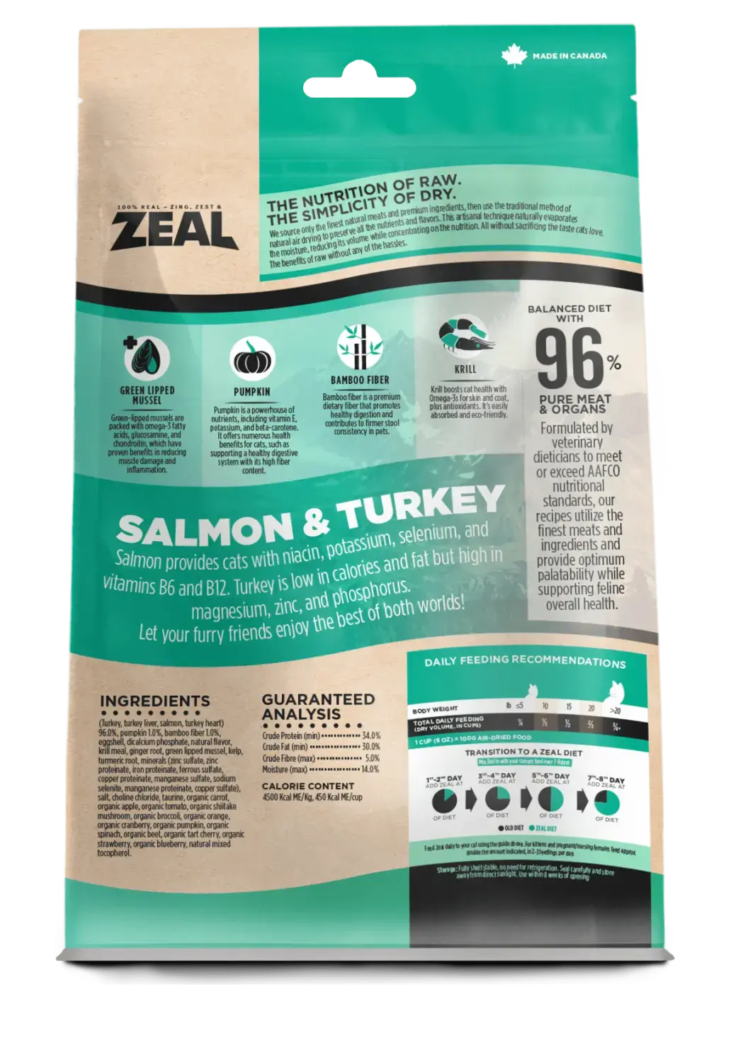Zeal - Chat - Recette de Saumon et Dinde 14oz Zeal