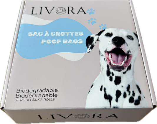 Livora - Sac de ramassage à crotte biodégradable pour chien Livora