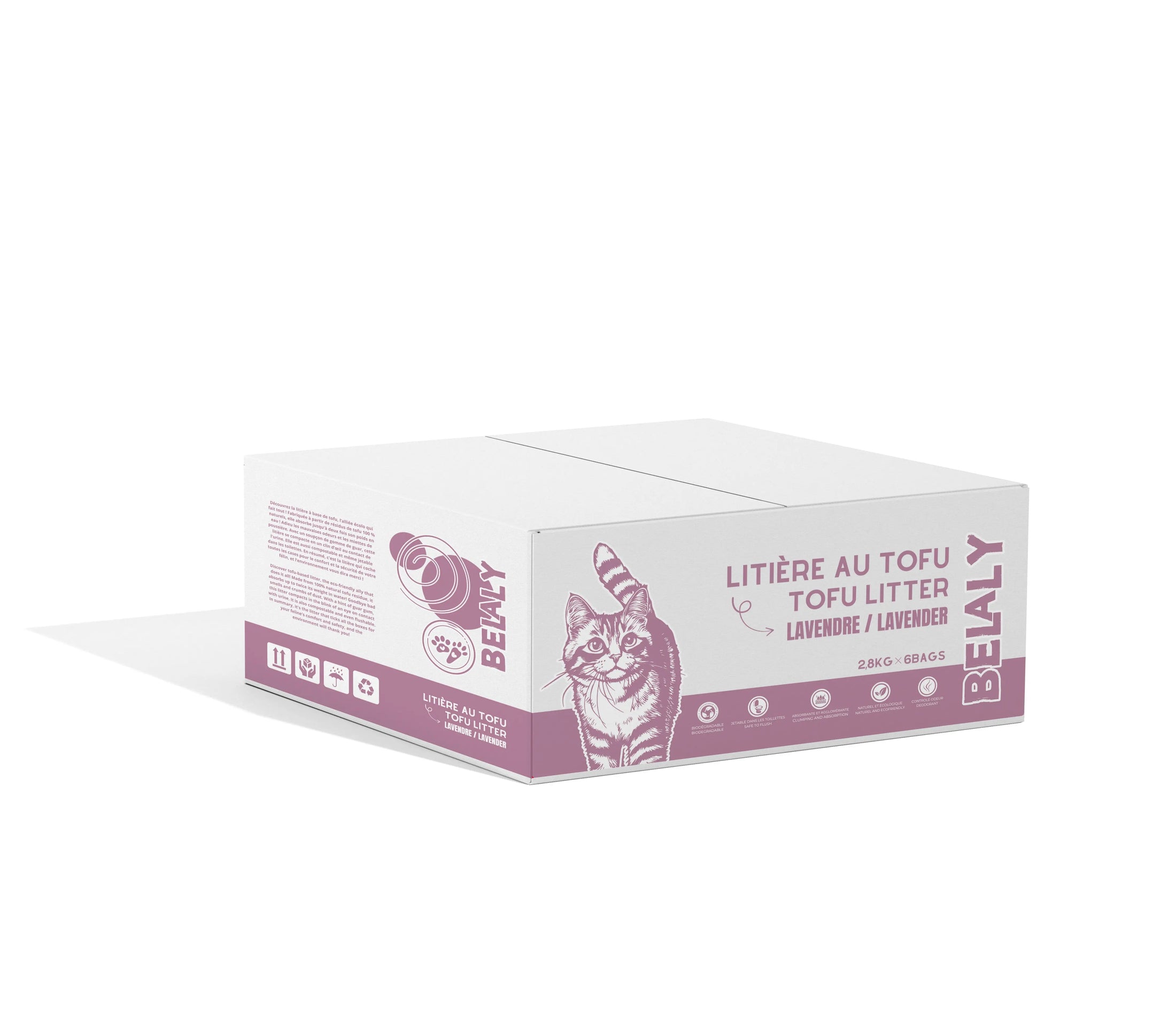 Belaly - Litiere au tofu pour chat (2 x 6.17 lbs) Belaly
