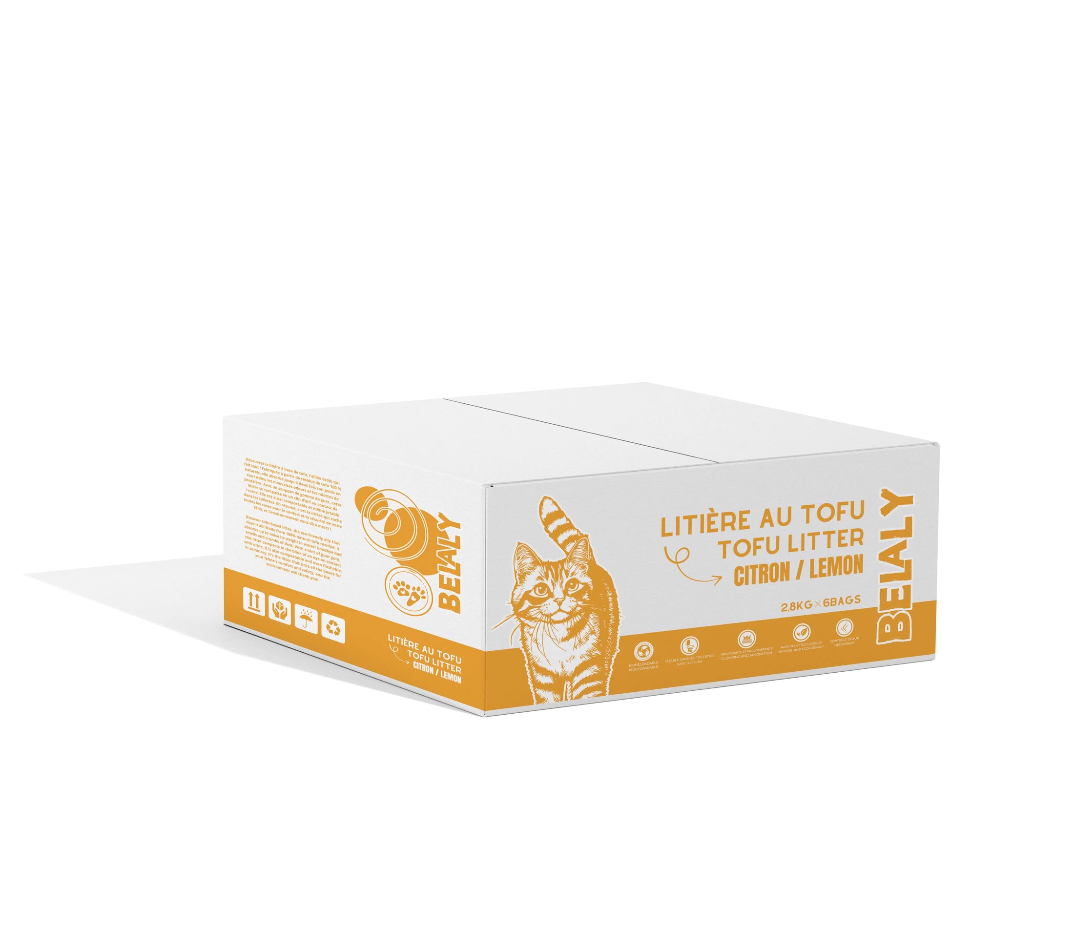 Belaly - Litiere au tofu pour chat (2 x 6.17 lbs) Belaly
