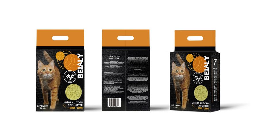 Belaly - Litiere au tofu pour chat (2 x 6.17 lbs) Belaly