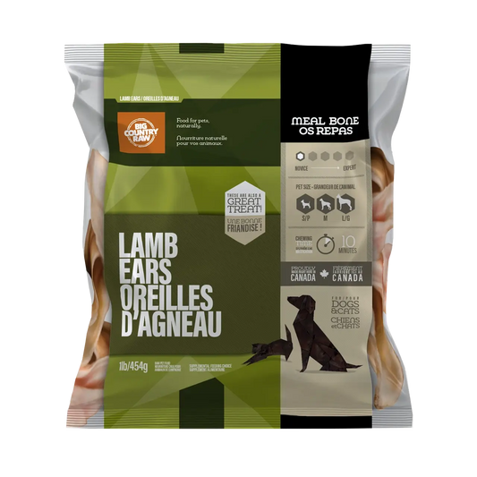 Big Country Raw - Mastication Oreilles d'agneau congelées pour chiens