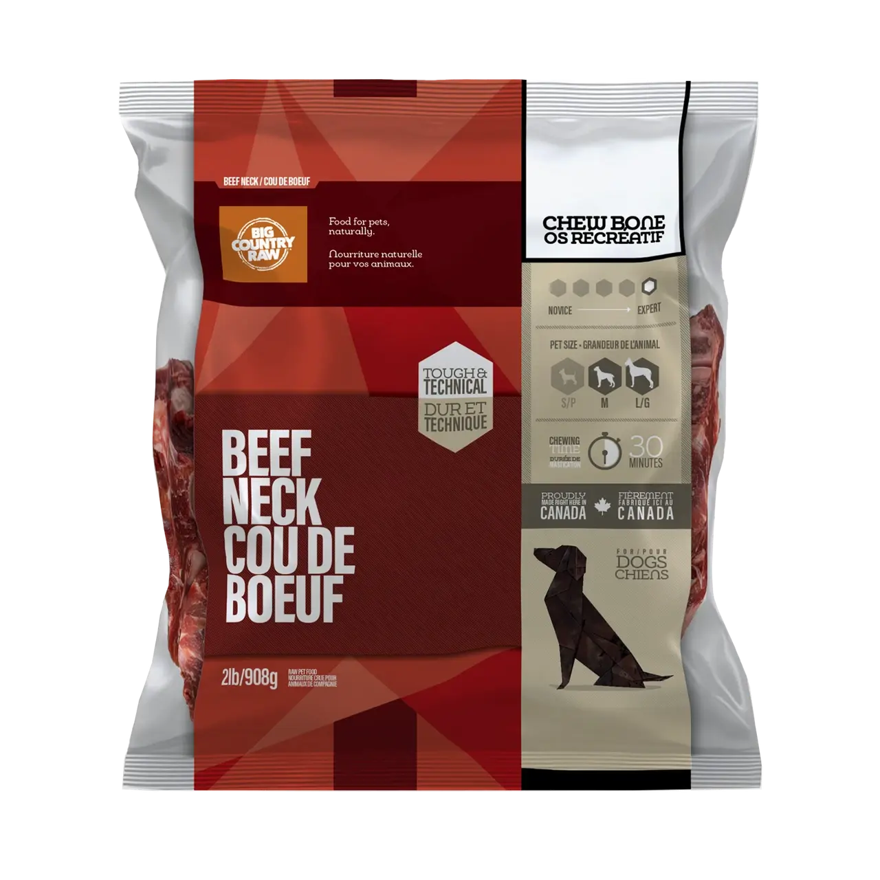 Big Country Raw - Mastication Os de cou de boeuf pour chiens
