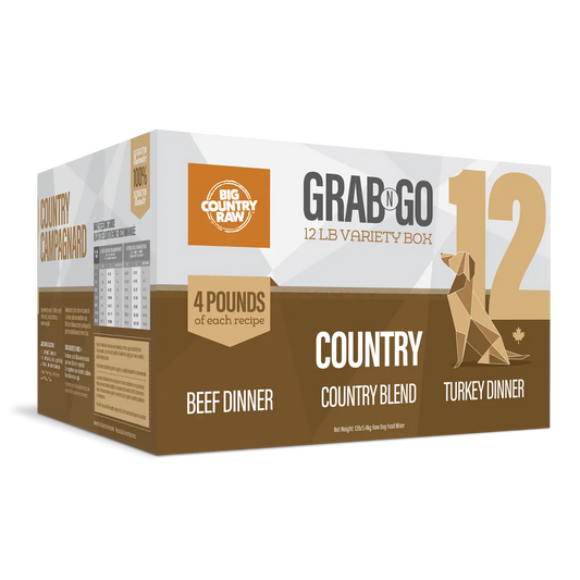 Big Country Raw - Nourriture Crue Grab N Go pour chiens (12lbs) Big Country Raw