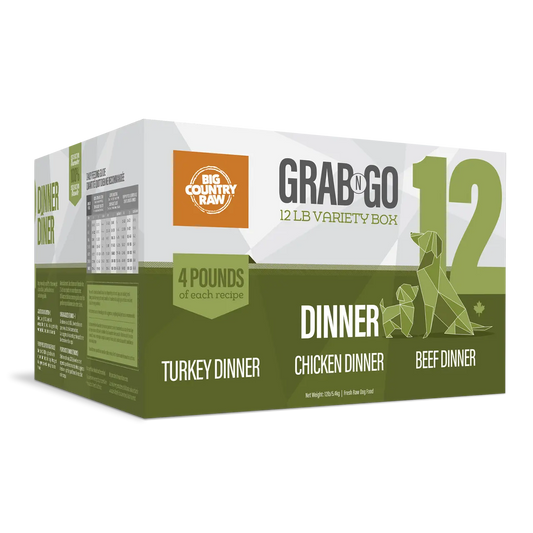 Big Country Raw - Nourriture Crue Grab N Go pour chiens (12lbs) Big Country Raw