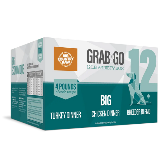 Big Country Raw - Nourriture Crue Grab N Go pour chiens (12lbs) Big Country Raw