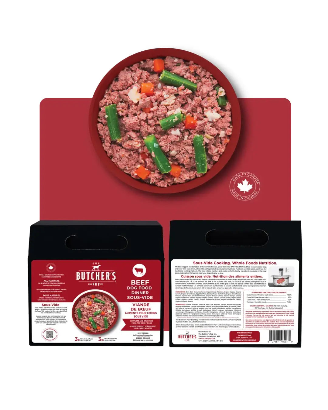 Butcher's Pup - Repas légèrement cuit pour chien 3 x 1 lbs Butcher"s Pup