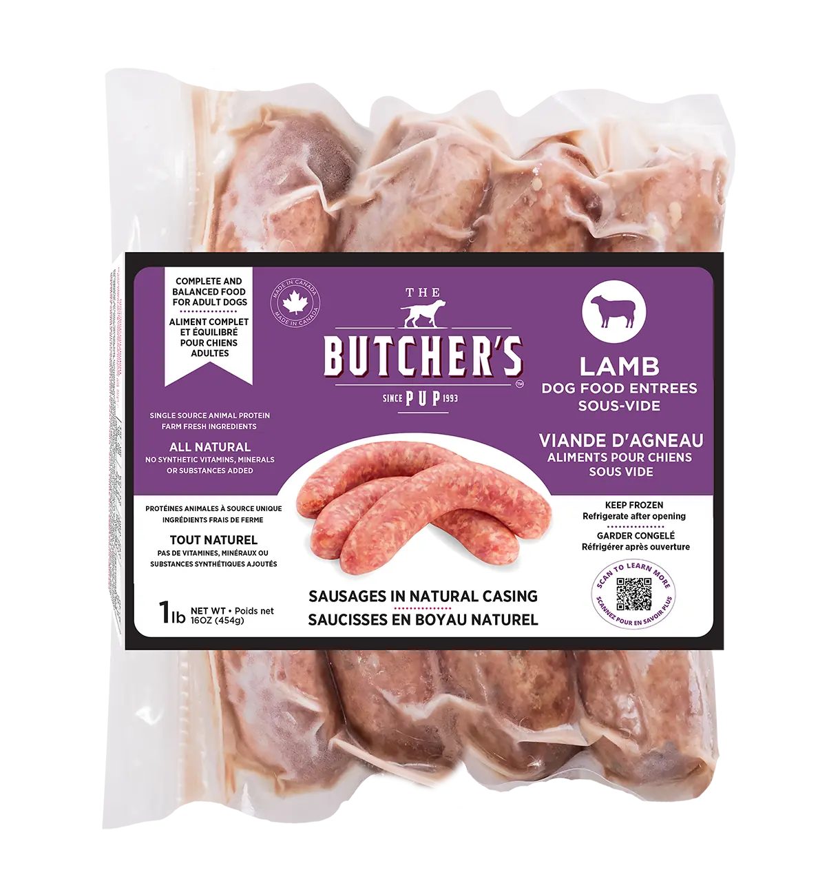 Butcher's Pup - Saucisse pour chien 1 lbs Butcher"s Pup