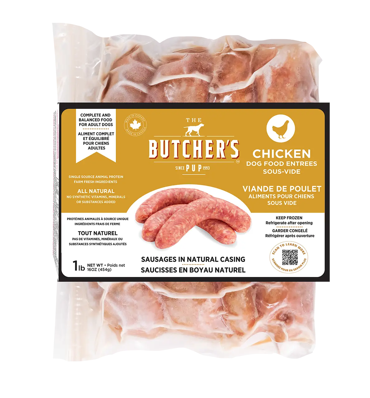 Butcher's Pup - Saucisse pour chien 1 lbs Butcher"s Pup