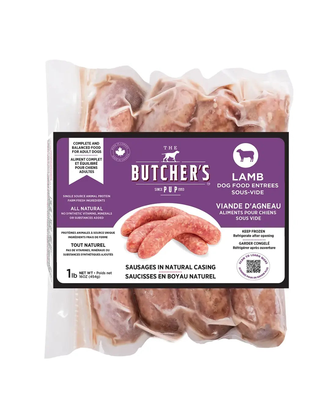 Butcher's Pup - Saucisse pour chien 1 lbs Butcher"s Pup