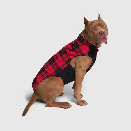 Canada Pooch - Thermal Tech Sweater - Red Plaid Canada Pooch