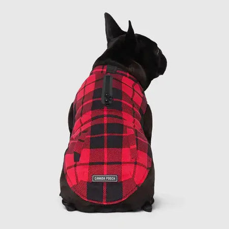 Canada Pooch - Thermal Tech Sweater - Red Plaid Canada Pooch