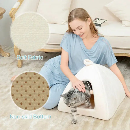 CozyTails - Maison Pyramide pour Chats ou Petits Chiens - Variétés de Couleur CozyTail