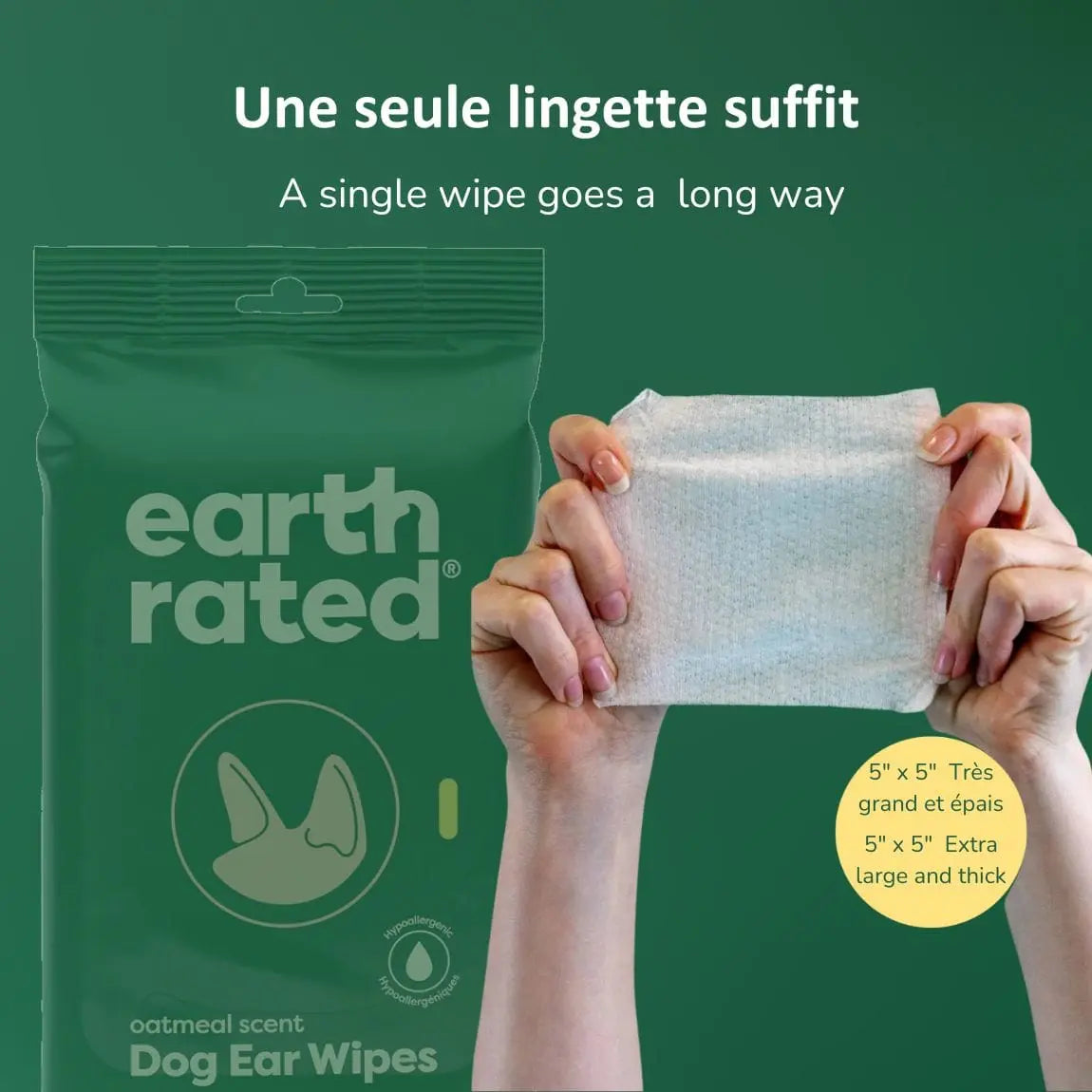Earth Rated - Lingettes nettoyantes pour chiens Earth Rated