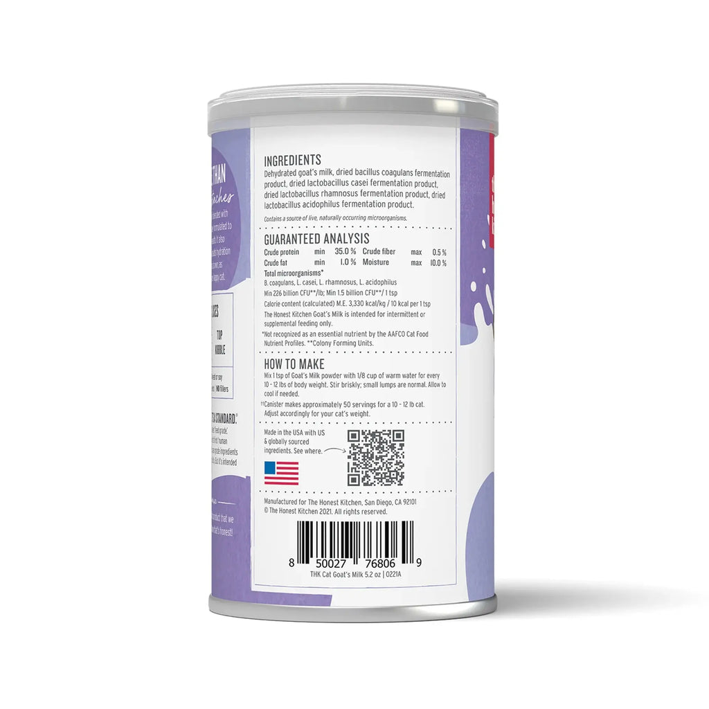 Honest Kitchen Cat - Lait de Chèvre pour chat The Honest Kitchen