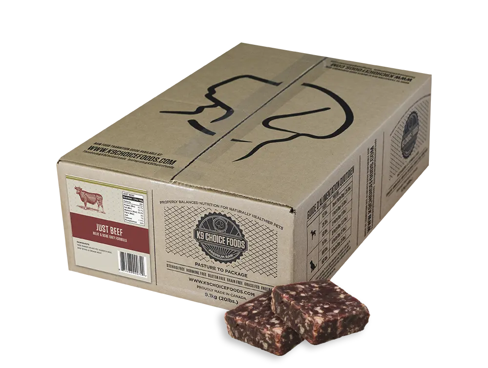 K9 Choice - Just Beef Juste du Boeuf crue pour chien 20 lbs K9 Choice