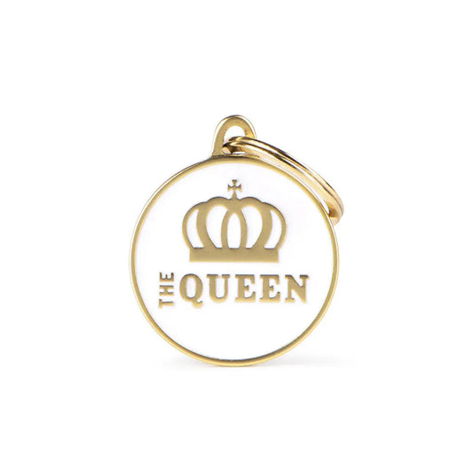 My Family - Médaillons pour chien - Big White Satin "The Queen" My Family