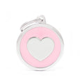 Load image into Gallery viewer, My Family - Médaillons pour chien Classique Coeur Rose en Cercle My Family
