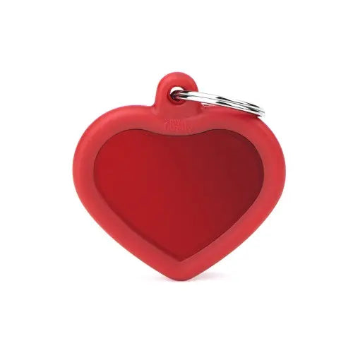 MyFamily - Médaille Hushtag Cœur Rouge en Aluminium avec Caoutchouc My Family