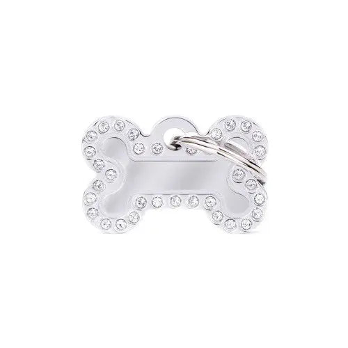 MyFamily - Médaille pour animaux - Glam Os Petit avec Strass My Family