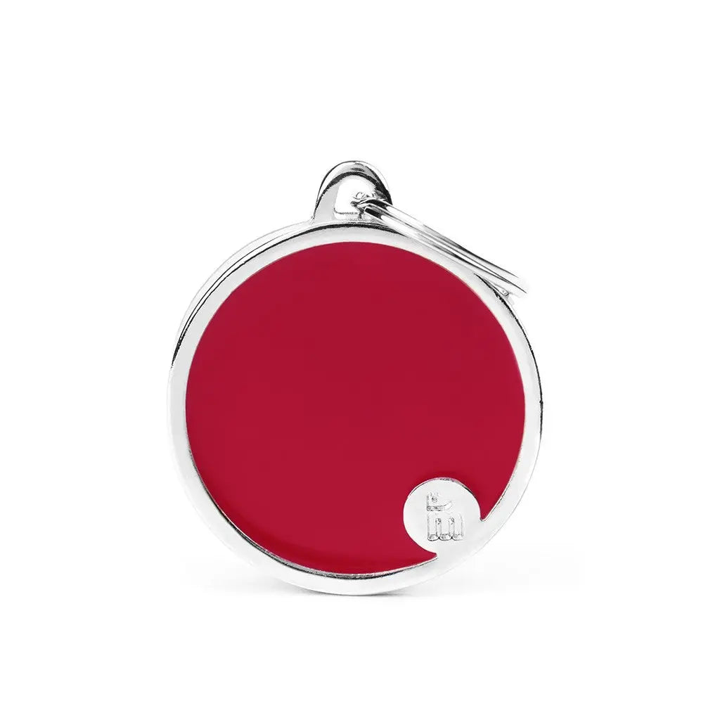 MyFamily - Médaille Cercle rouge avec contour chrome My Family