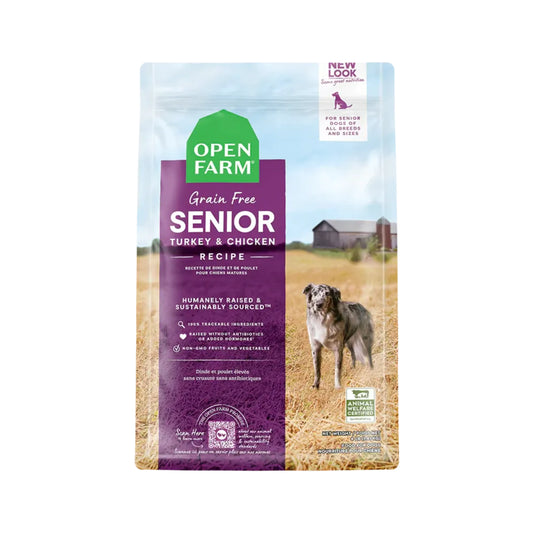 Open Farm - Nourriture sans Céréales pour Chiens âgés à la Dinde et Poulet Open Farm