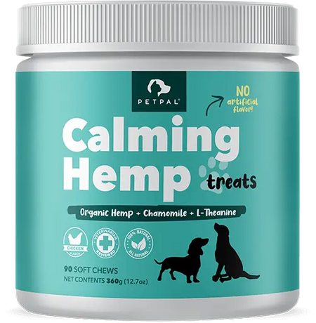 PetPal - Gâteries douces à mâcher calmantes au chanvre pour chiens - Complément pour animaux Petpal
