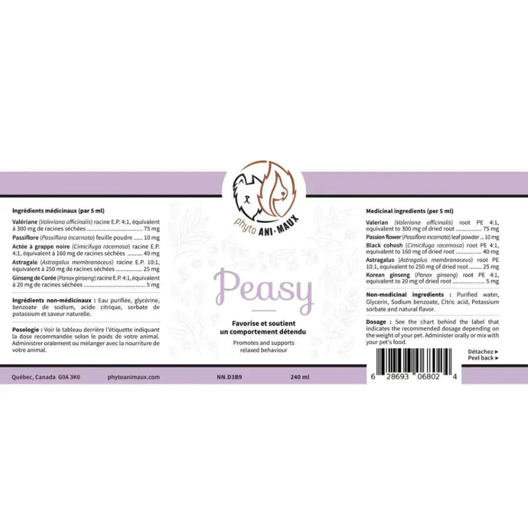 Phyto Animaux - Liquide thérapeutique pour l'anxiété des animaux Phyto Animaux