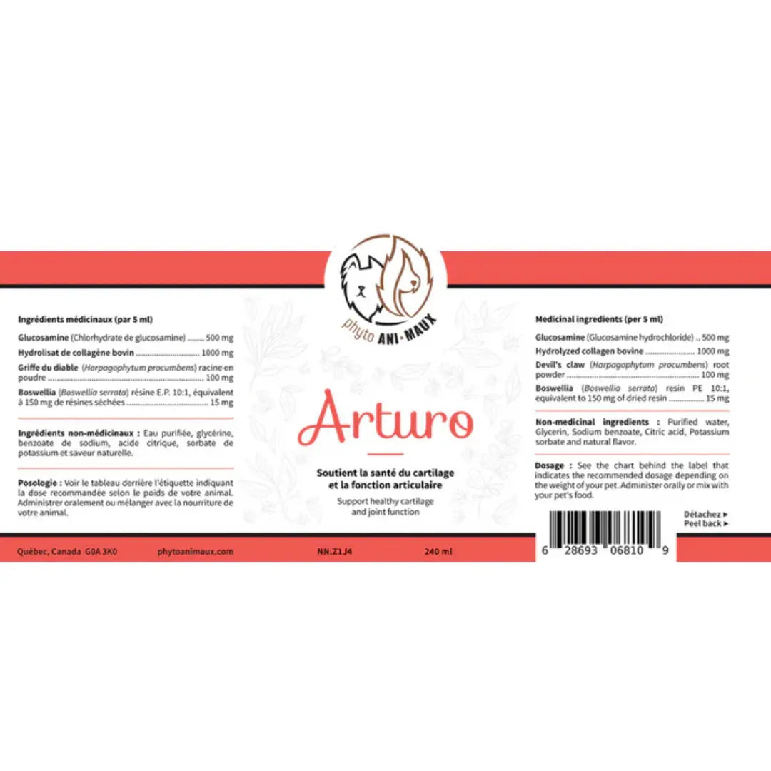 Phyto Animaux - Liquide thérapeutique pour la santé des articulations pour animaux Phyto Animaux
