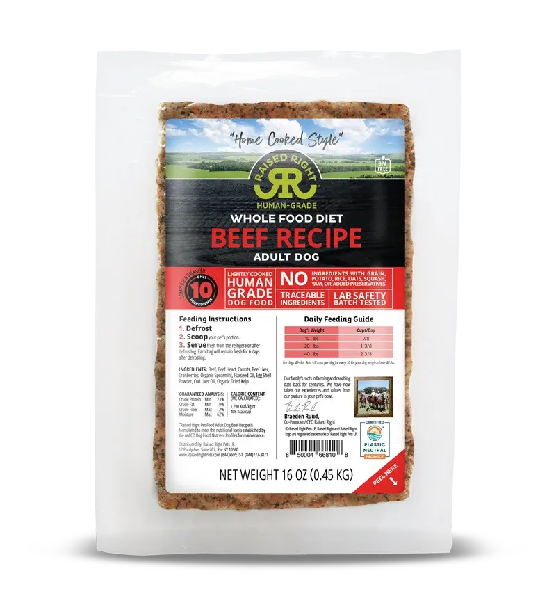 Raised Right® – Nourriture Crue Surgelée pour Chien Raised Right