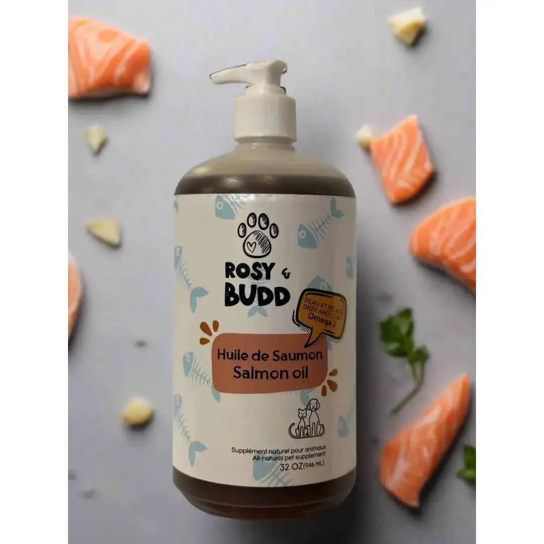 Rosy & Budd - Huile de Saumon pour animaux (32oz) Rosy & Budd